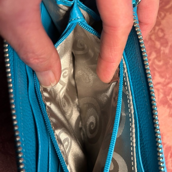 Brighton Turquoise Crocodile Embossed Wallet - Picture 6 of 9